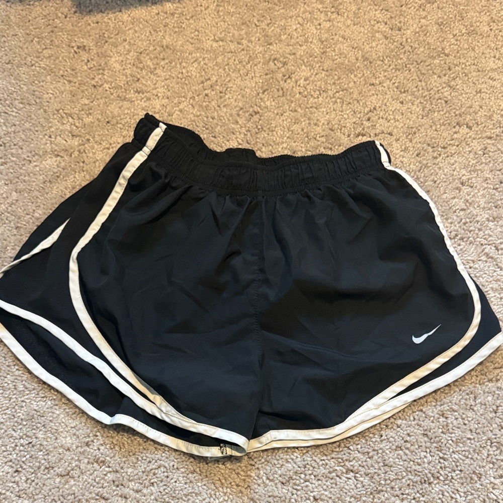 Nike Women's Black and White Athletic Shorts